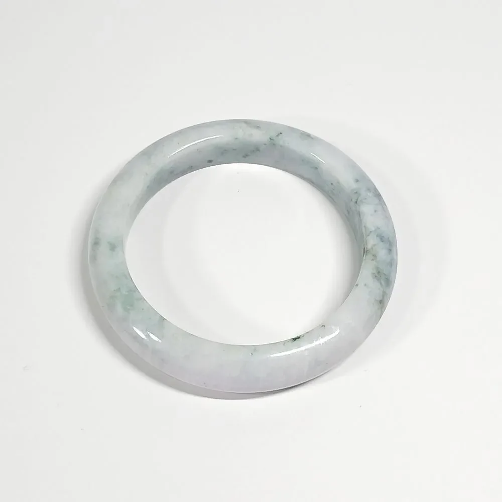 Smoky Light Green Jadeite Bangle 67mm Inner Jade 98.4g